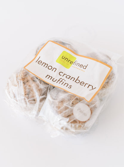Paleo Lemon Cranberry Muffins